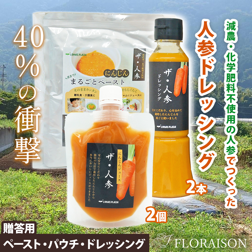 【送料無料】ザ・人参 ドレッシング/ジュース/ペーストセット（ギフトボックス入り）