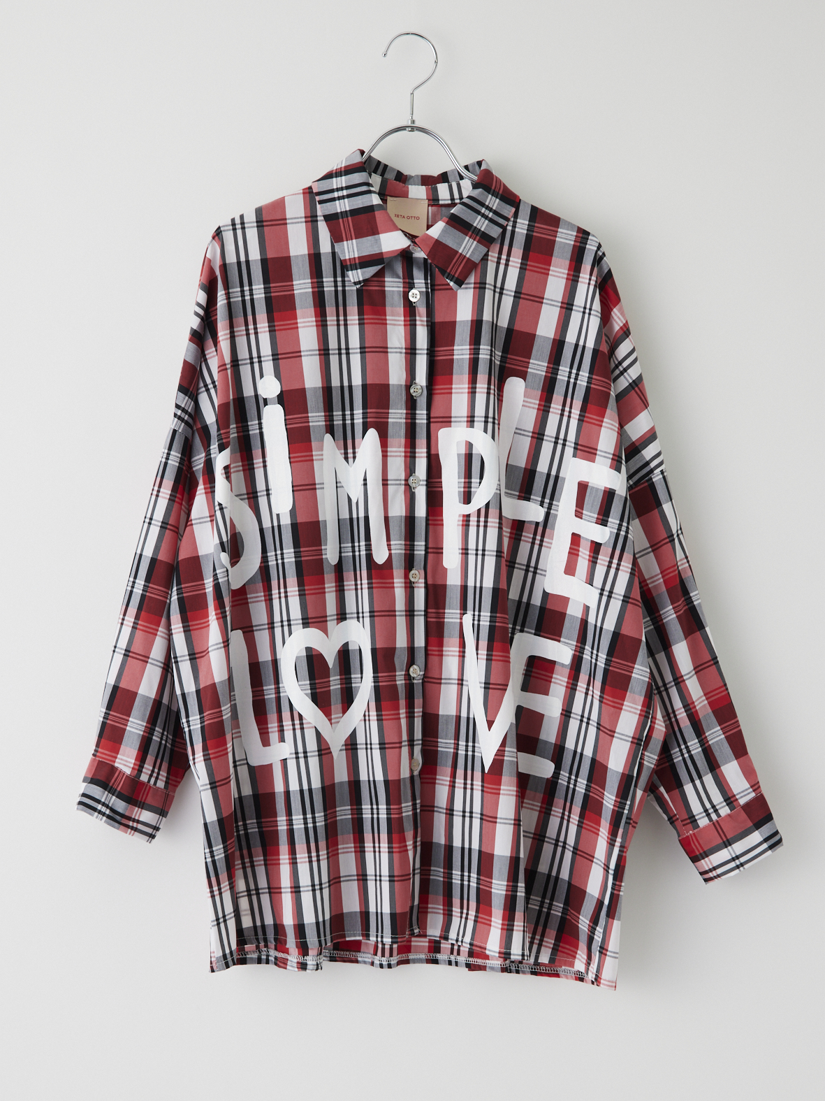 ロゴプリント チェックシャツ メッセージプリント入りチェックシャツ la primavera online store