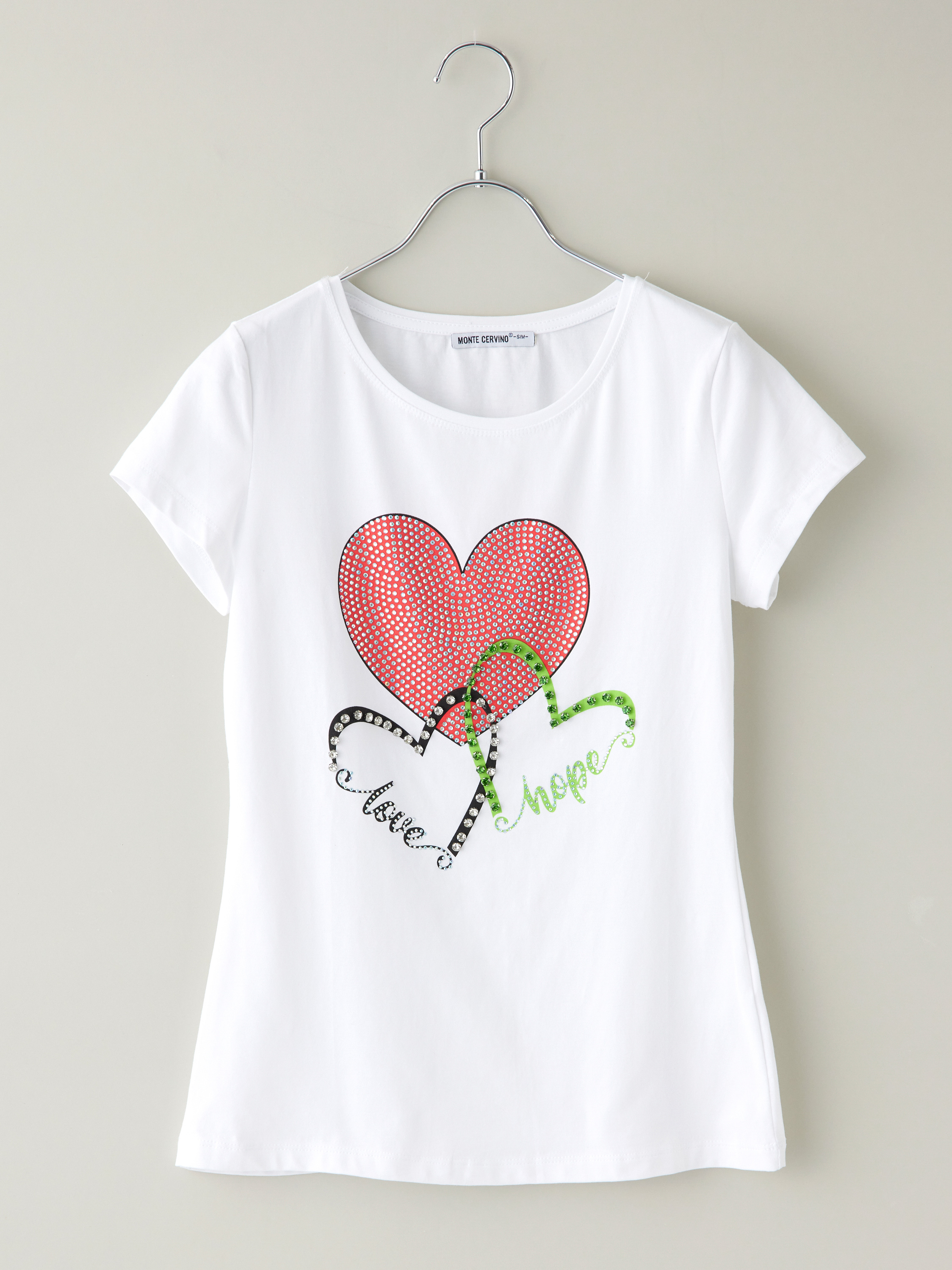 新品 ハートビジューカットソー ビジュー付きハートモチーフTシャツ la primavera online store