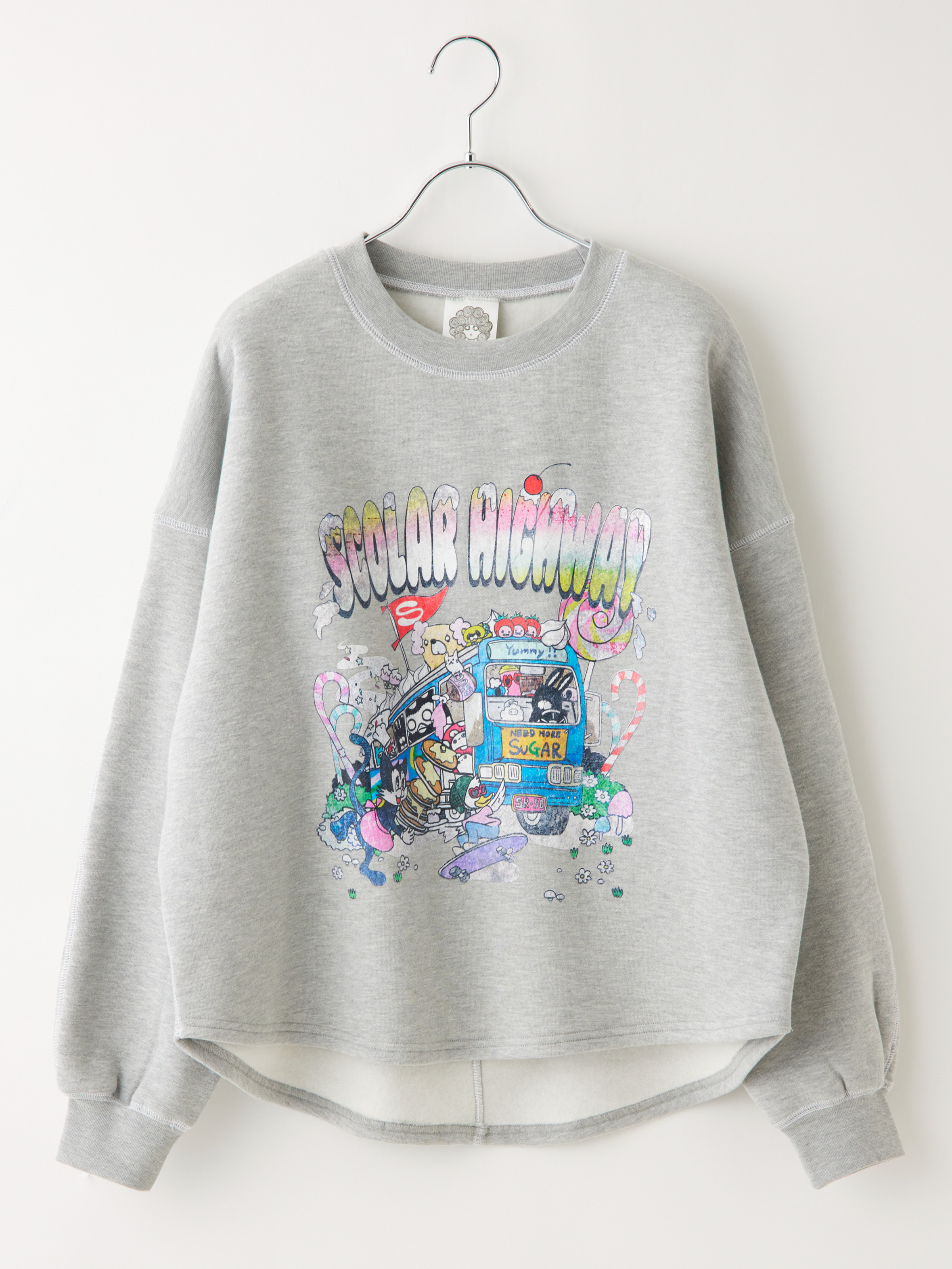 POPグラフィックプリント裏起毛プルオーバー