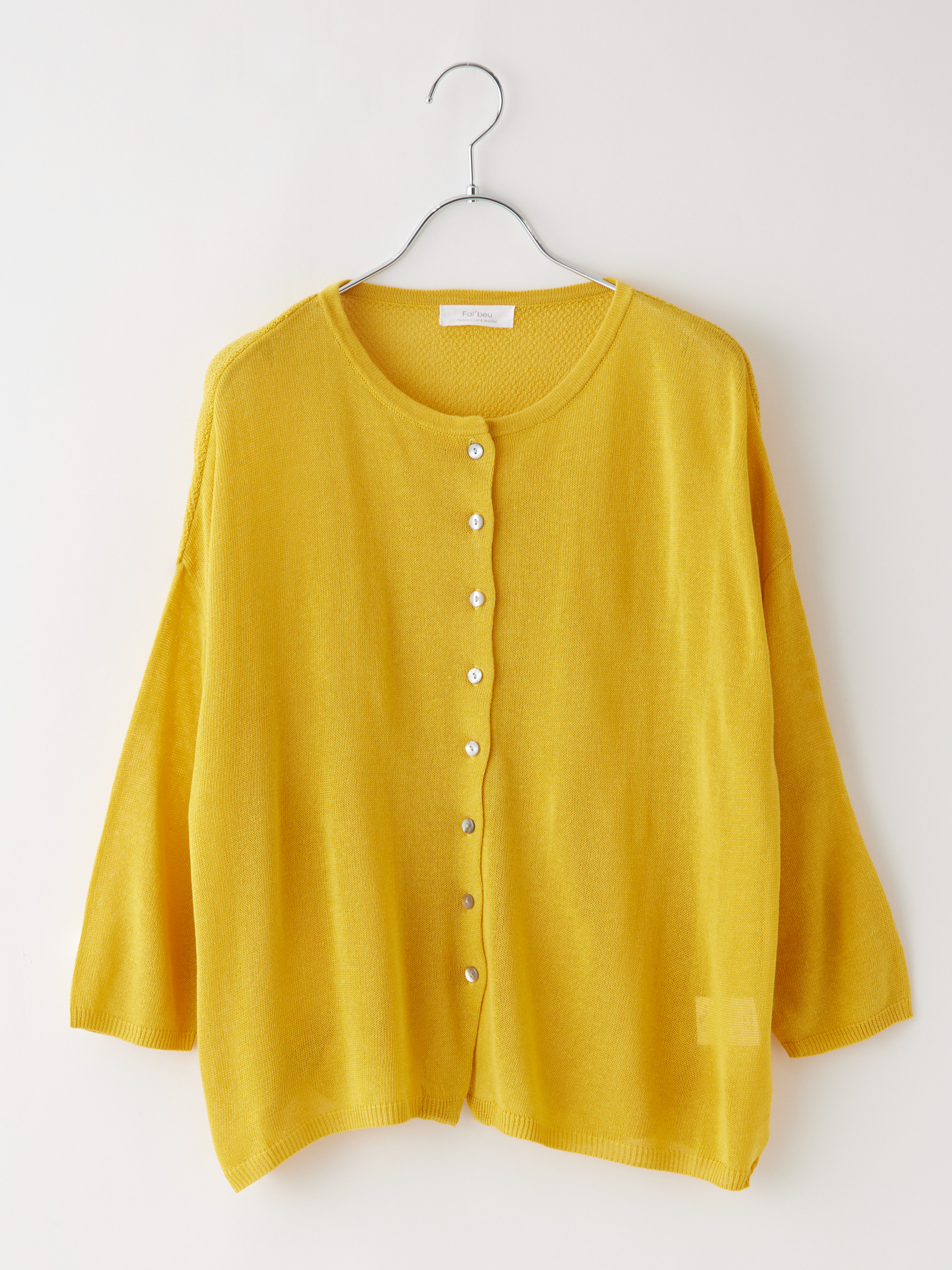 バックスリット七分袖ニットカーディガン la primavera online store