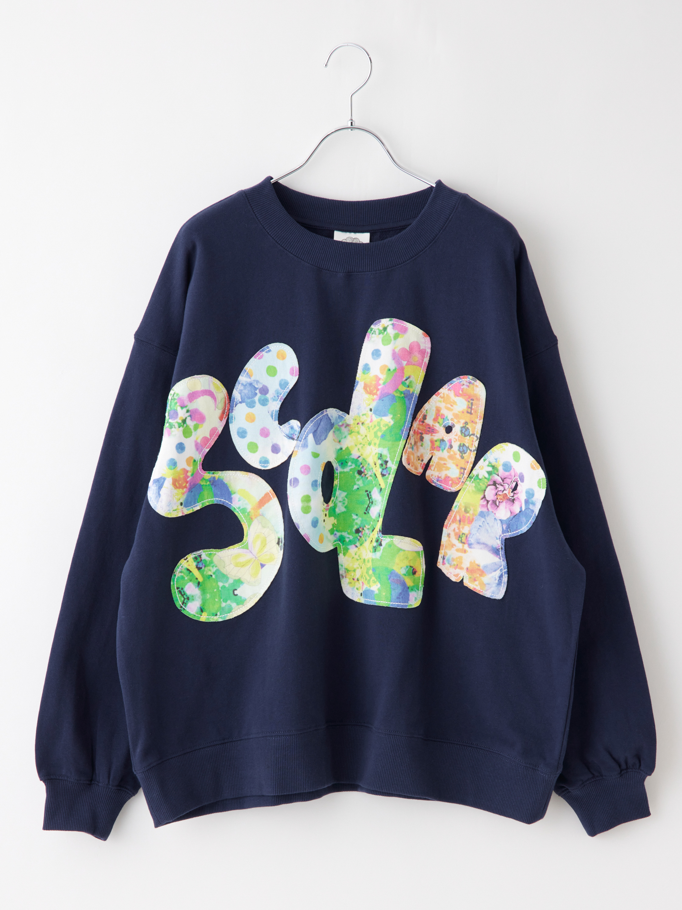 フラワーロゴアップリケビッグスウェット