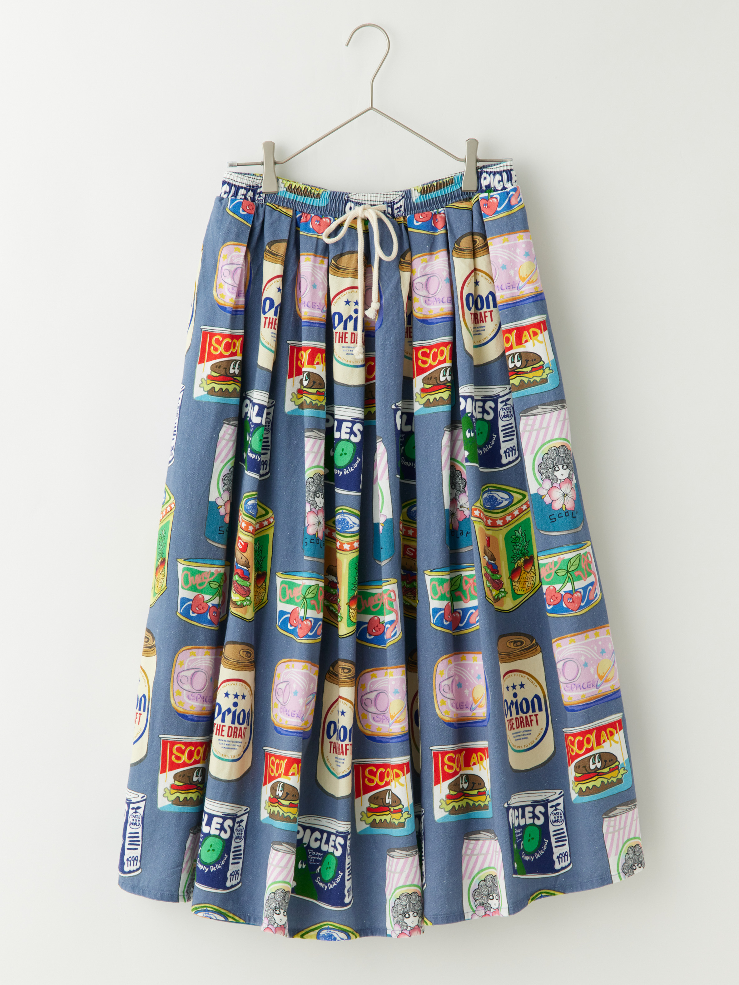 オリオンビール総柄コットンギャザースカート