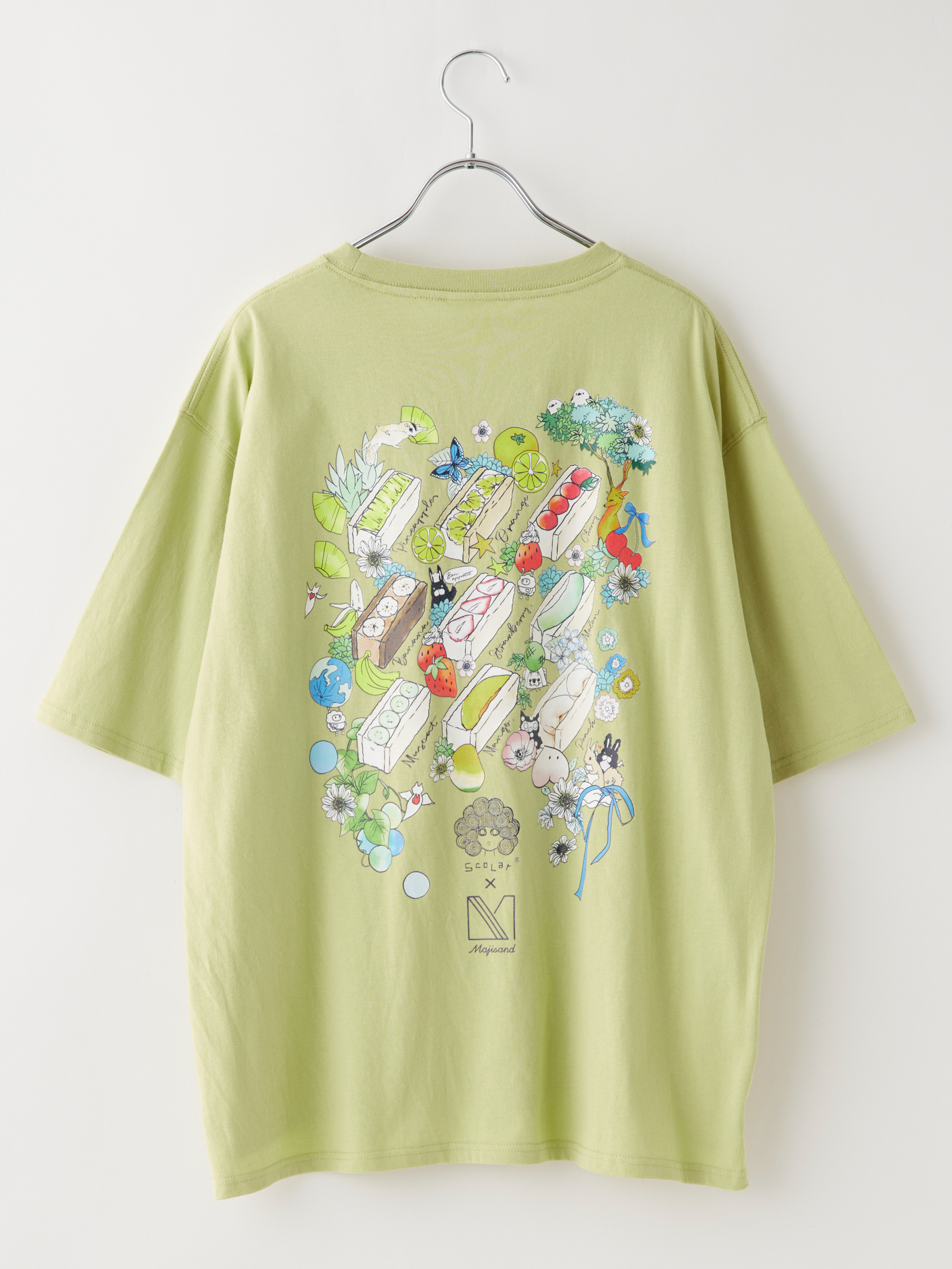 フルーツサンドバックプリントオーバーTシャツ