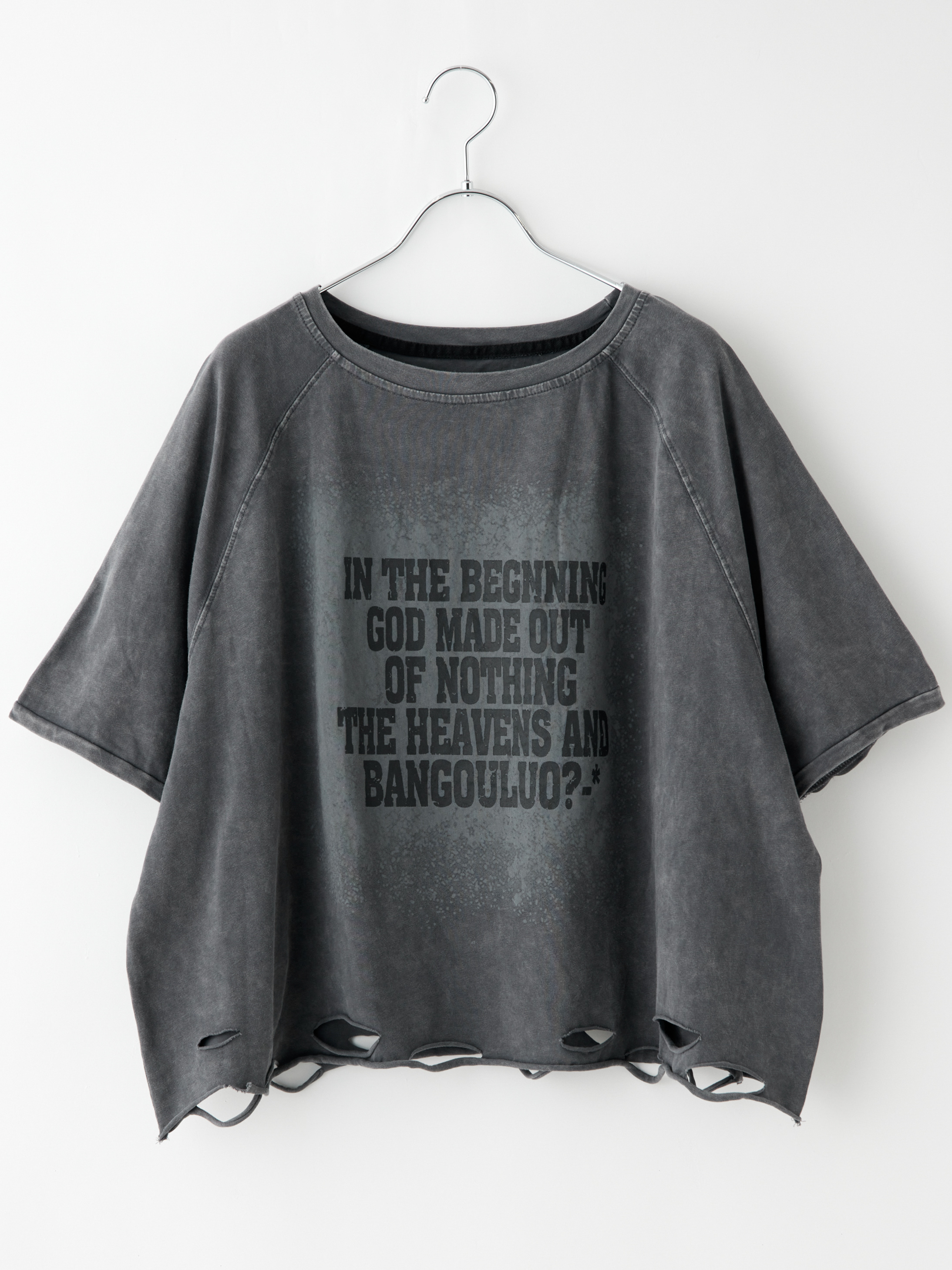 メッセージロゴダメージショートTシャツ