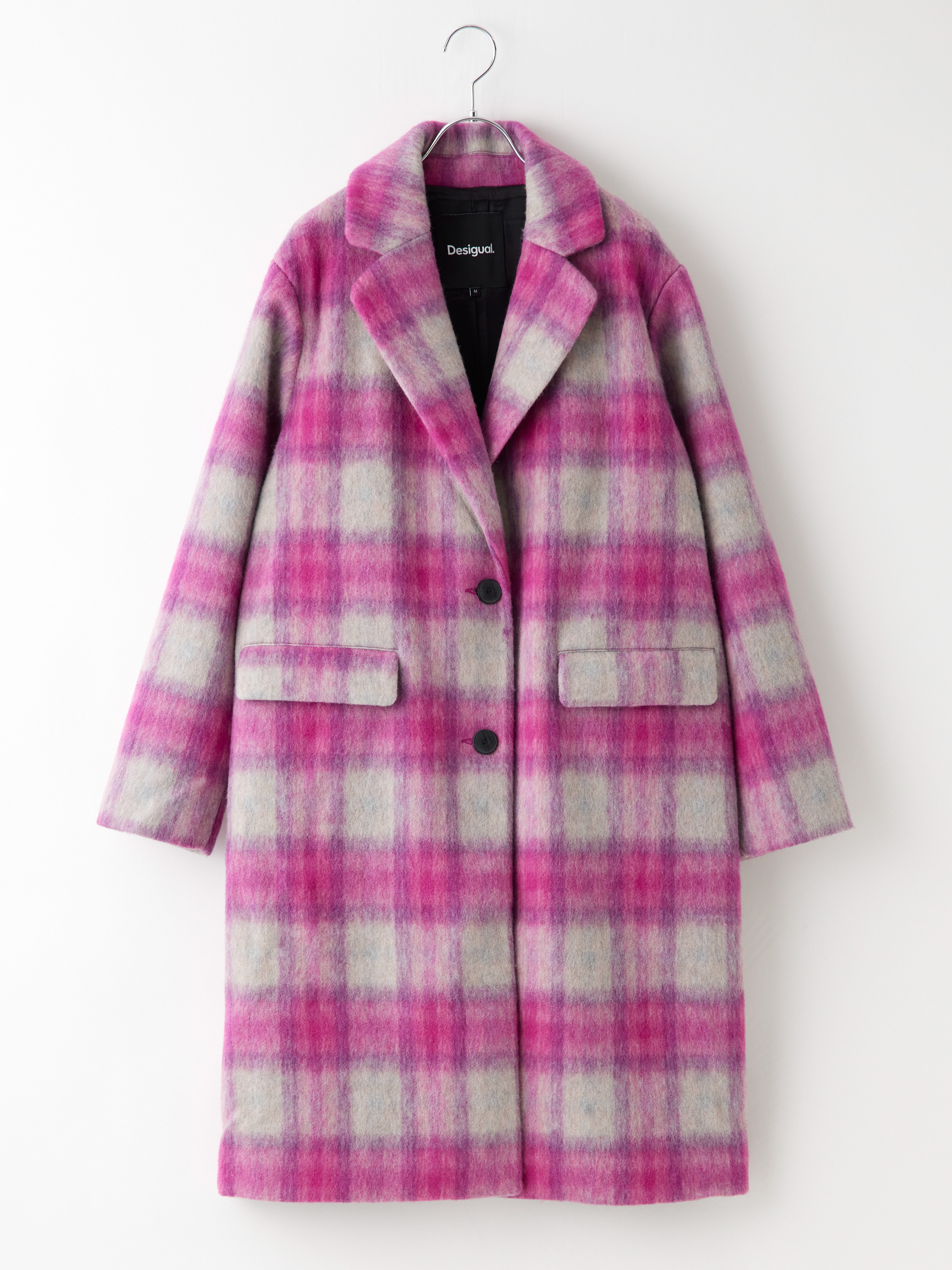 タータンチェックロングチェスターコート la primavera online store