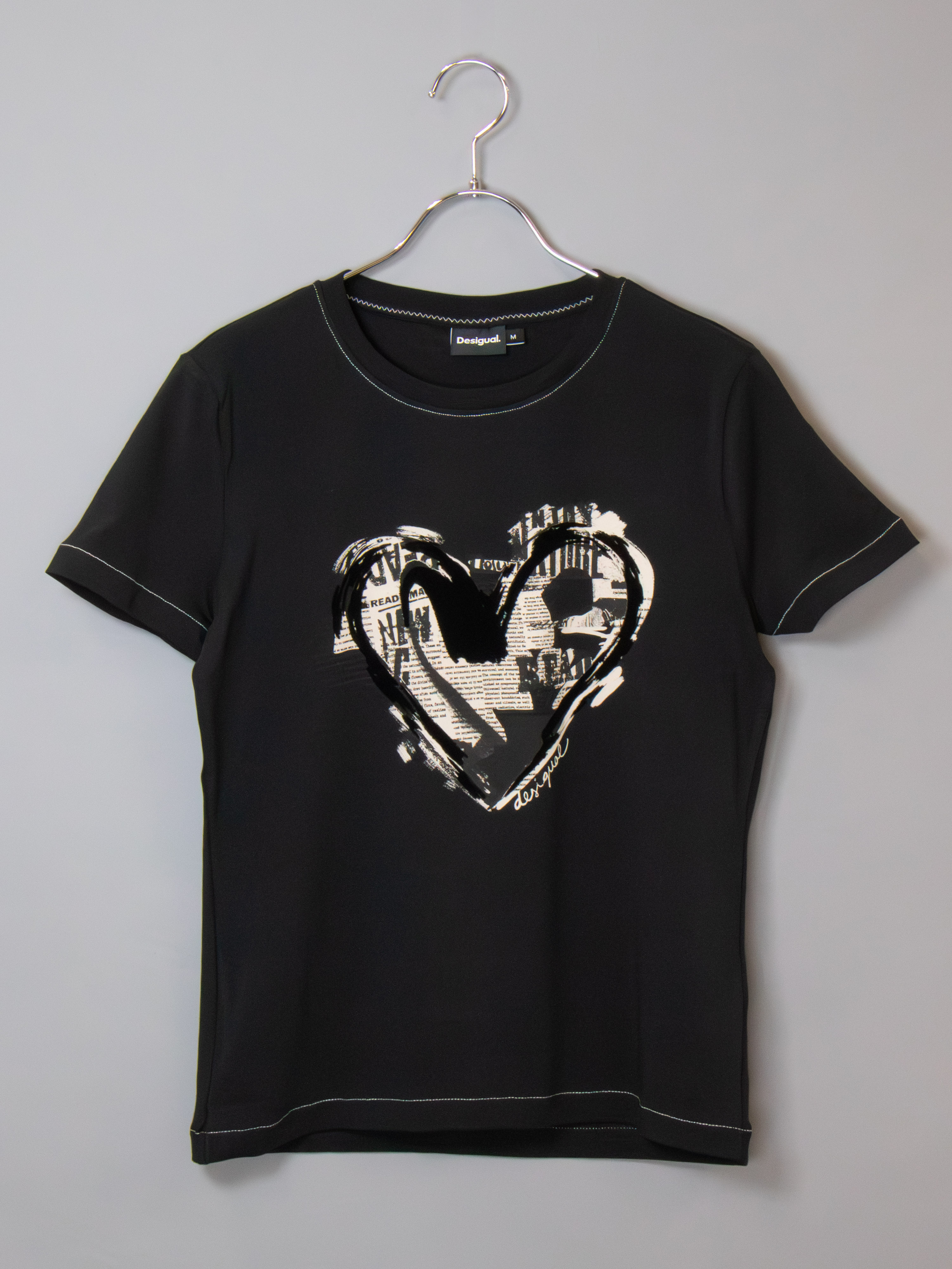 ハートモチーフ Tシャツ ハートモチーフプリントTシャツ(M ホワイト): トップス｜Right