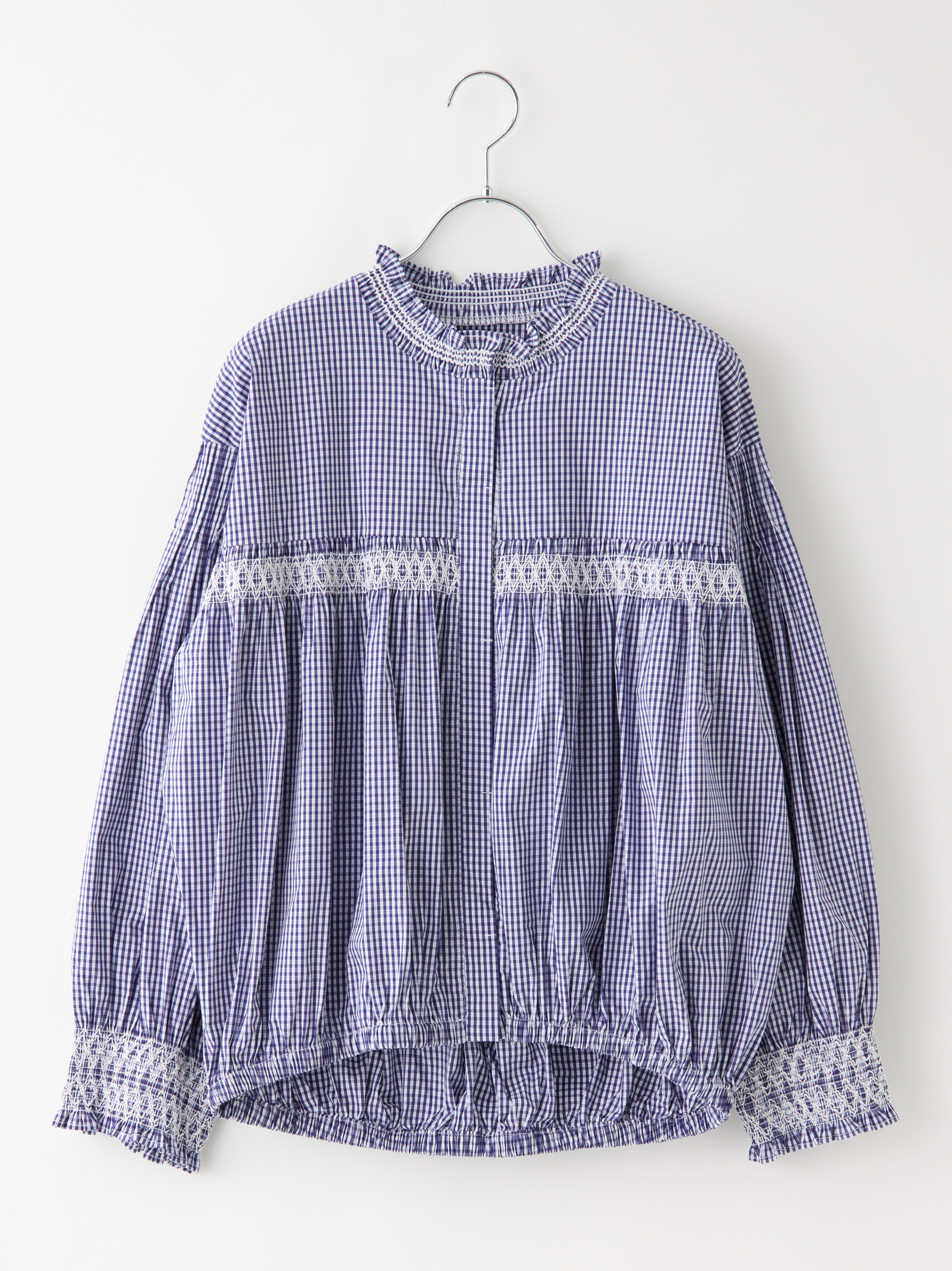 3/4LIVE】ギャザーステッチチェックシャツ la primavera online store