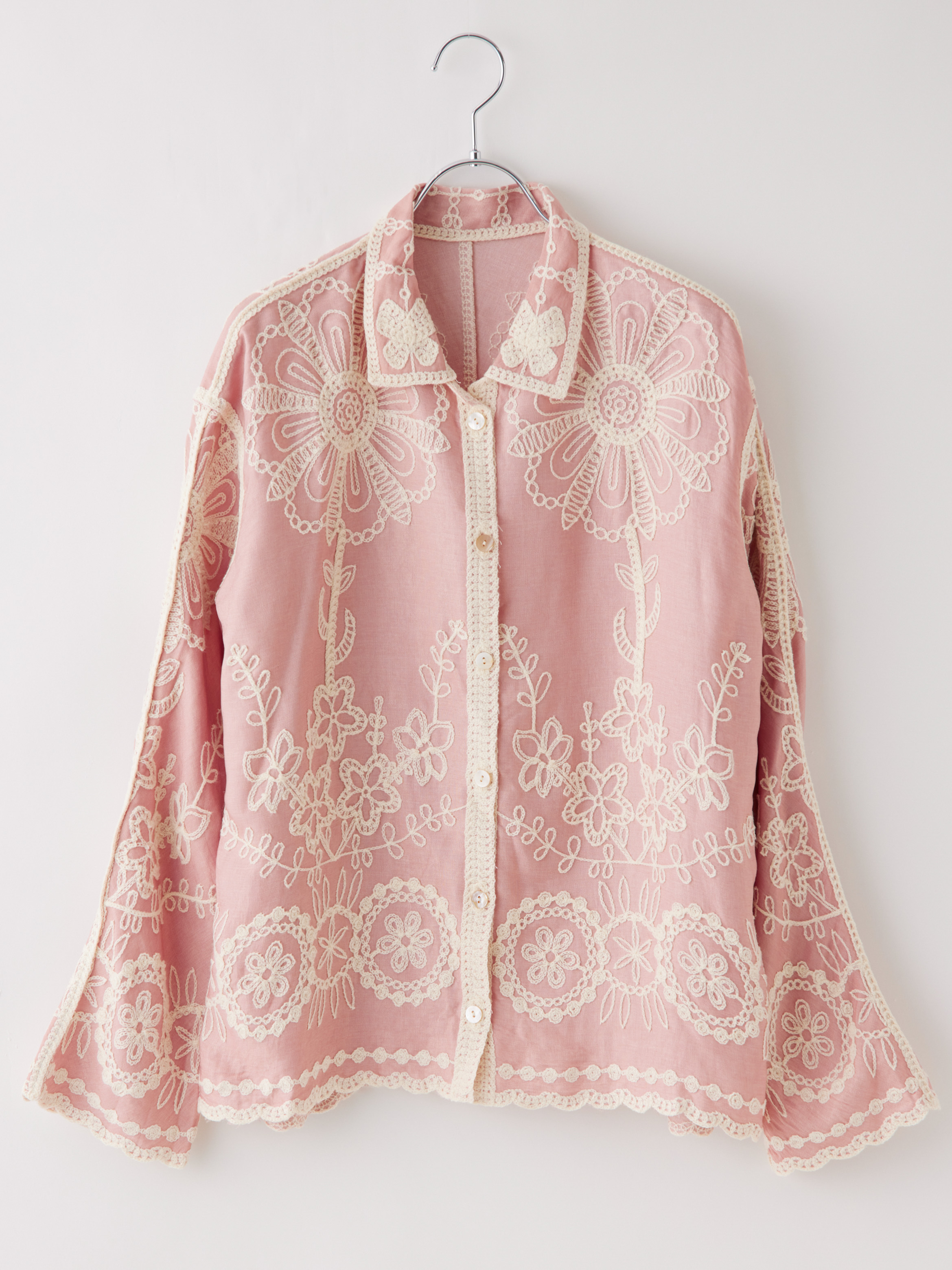 フラワー刺繍カラーブラウス la primavera online store