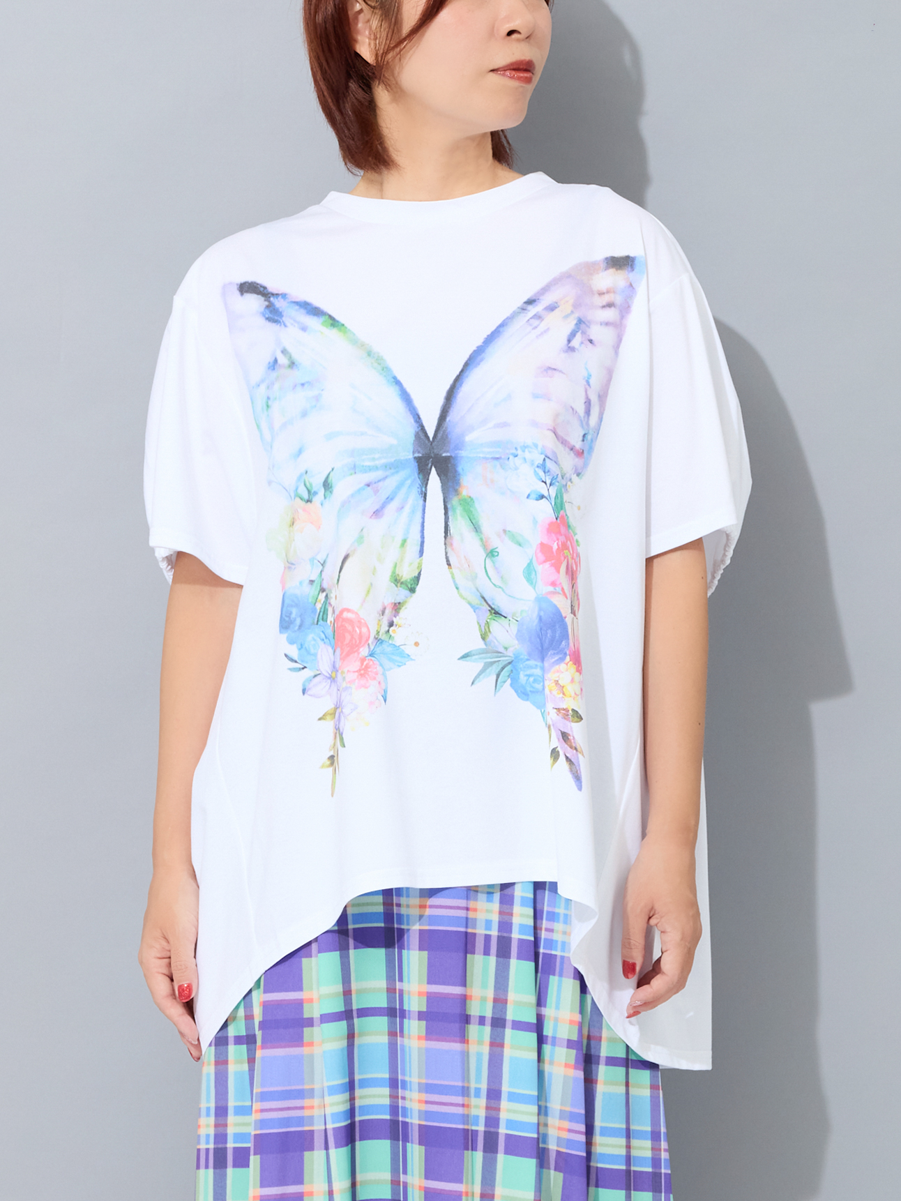 フラワーバタフライドルマンオーバーTシャツ