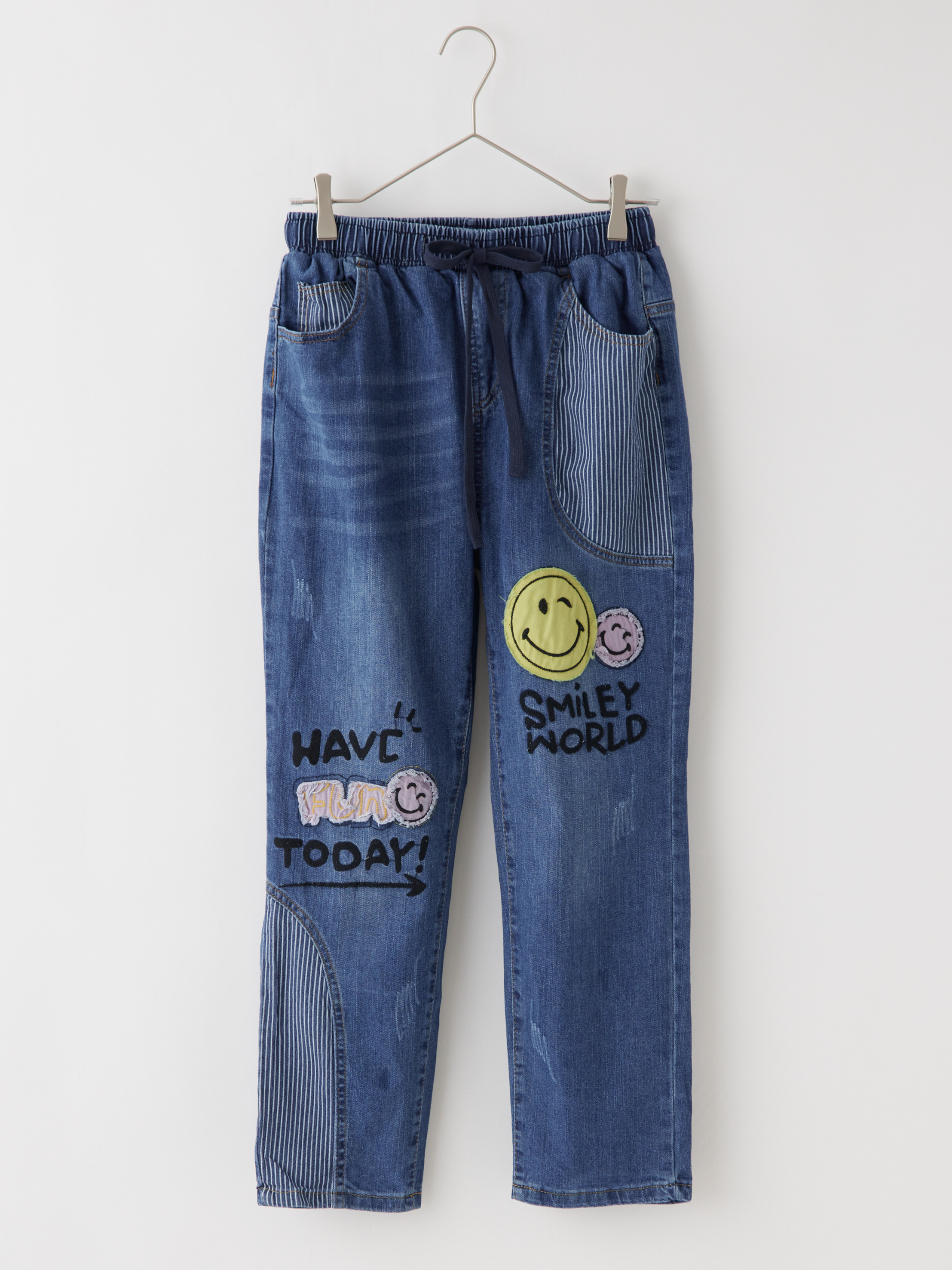 【2/6LIVE】パッチデザインデニムイージーパンツ