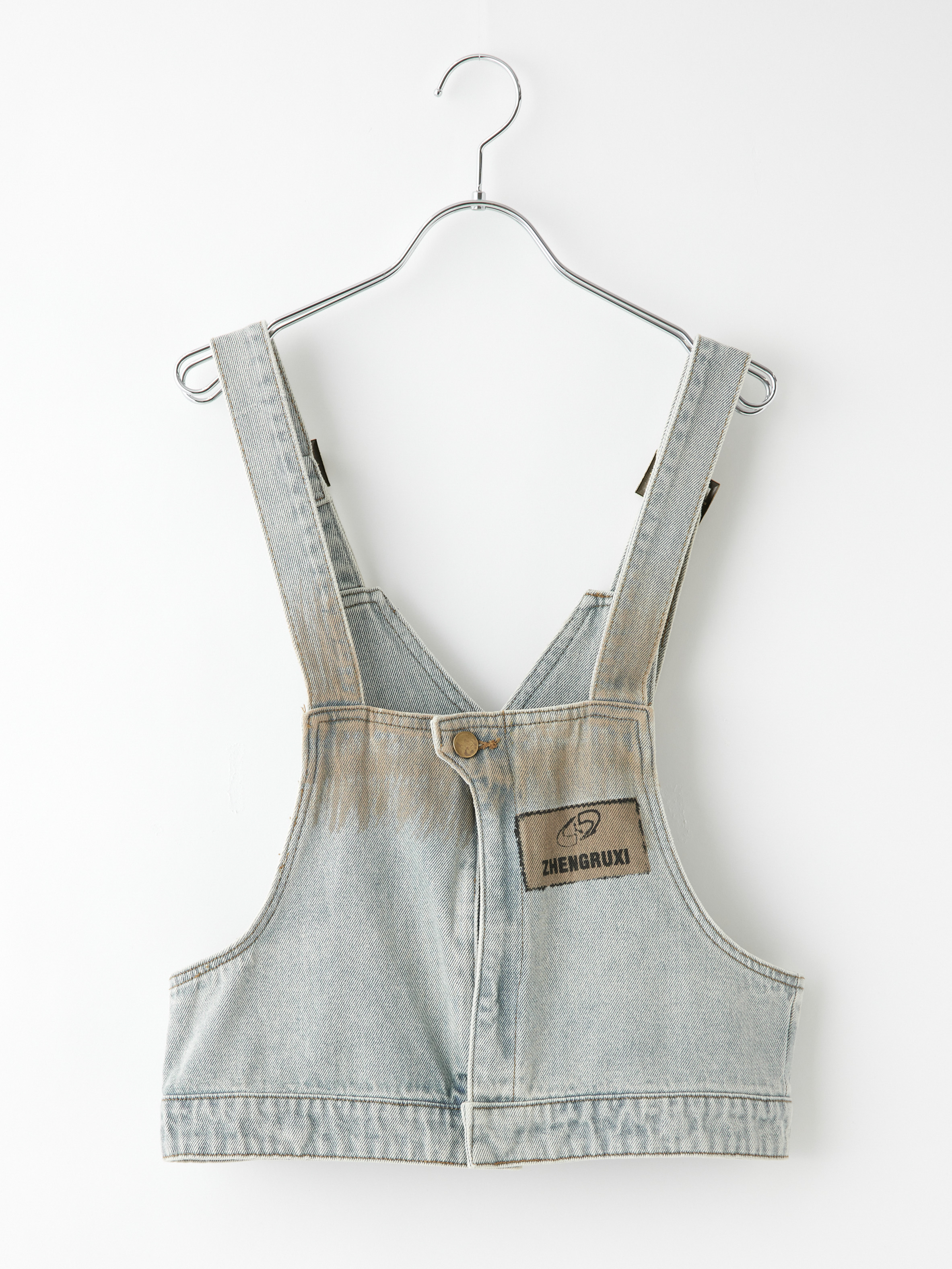 オーバーオール風ジップアップデニムベスト la primavera online store