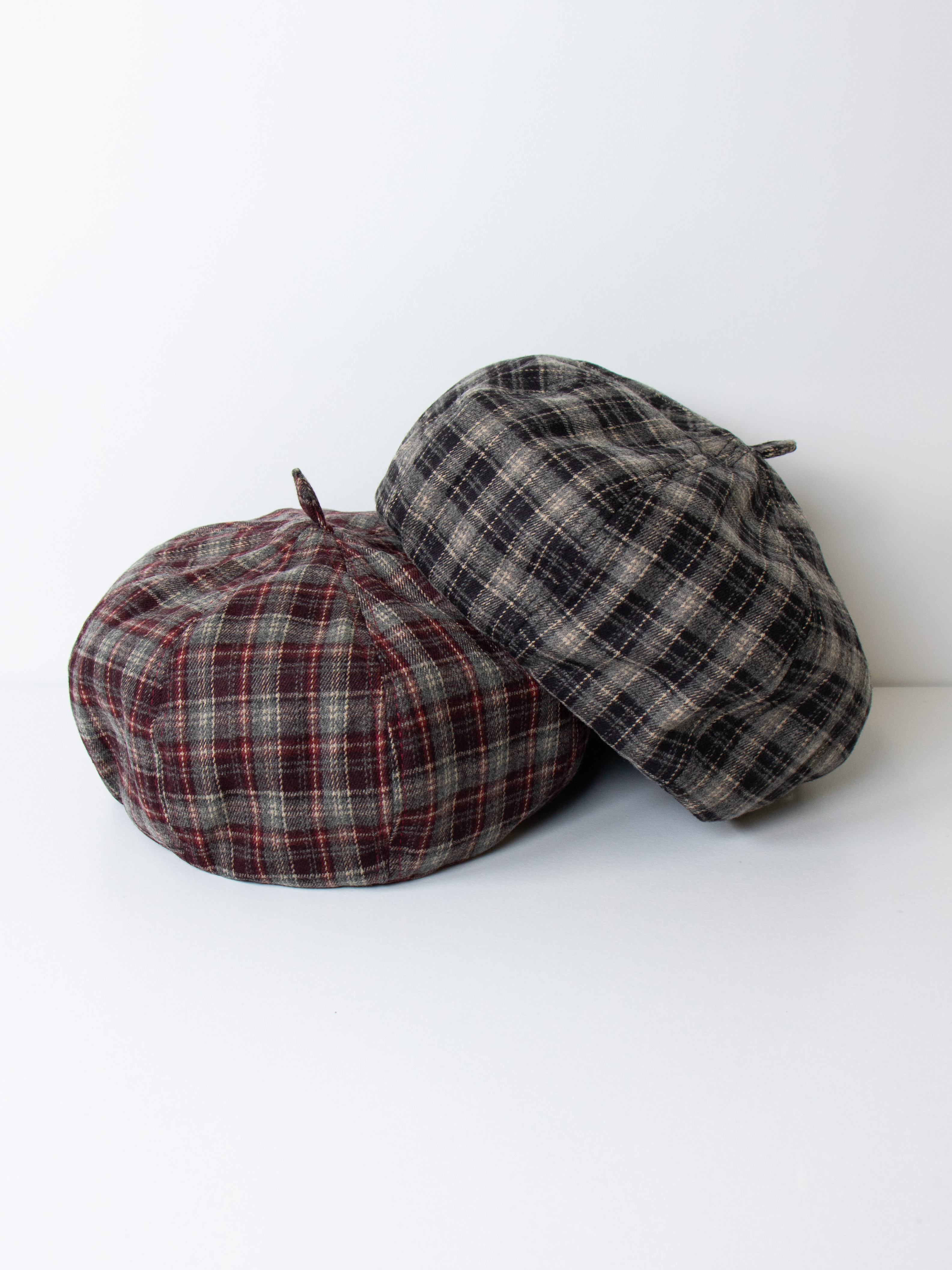 未使用　45R コットン　チェック　ベレー帽 チェックベレー帽 la primavera online store