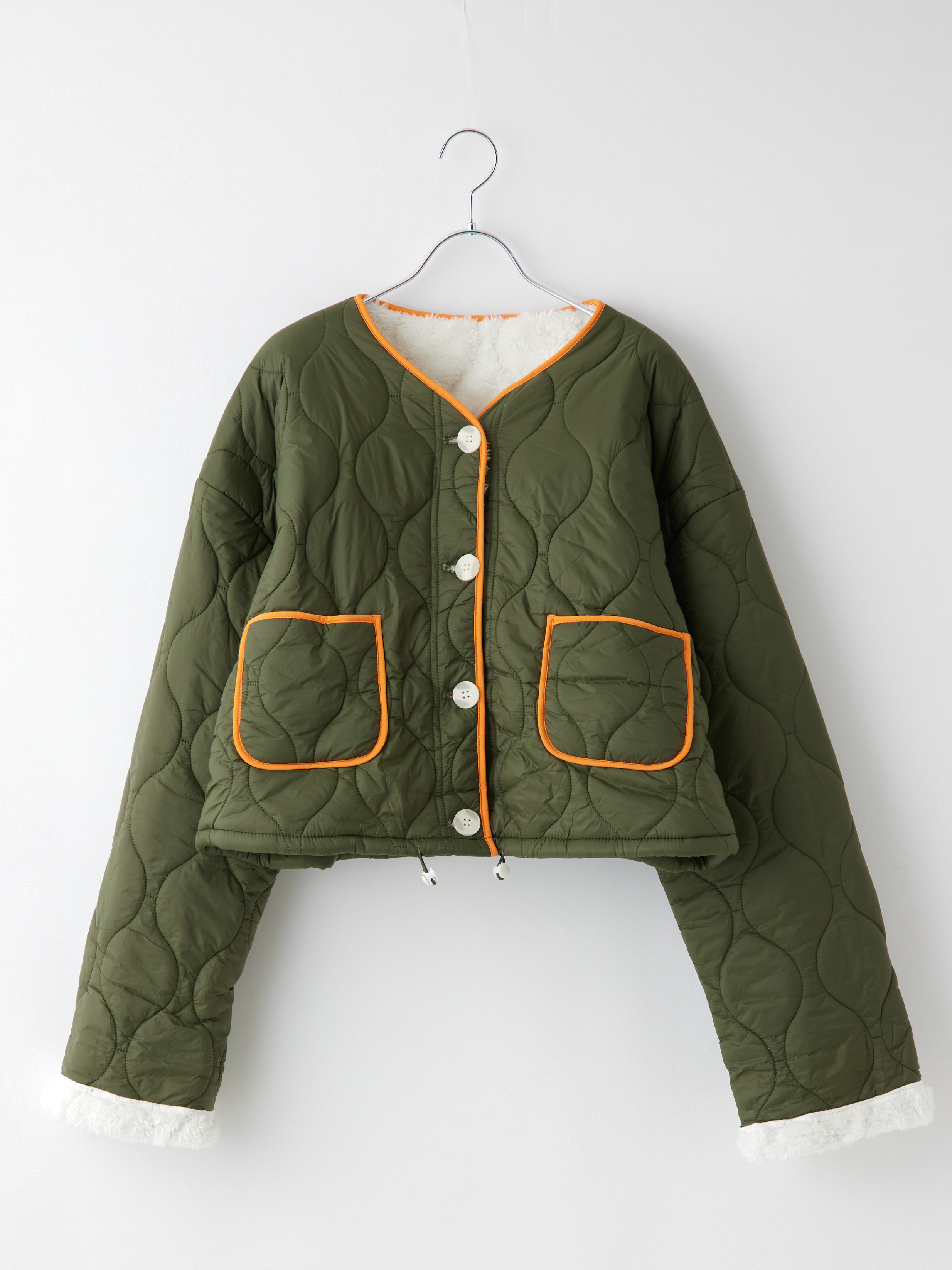 カラーパイピング裏ボアキルティングジャケット la primavera online store