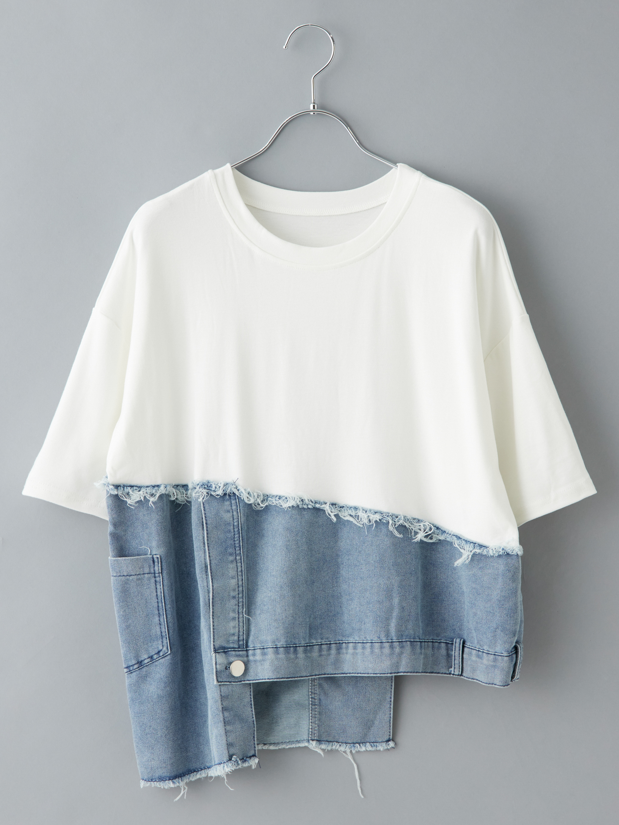 裾デニム切替Tシャツ la primavera online store