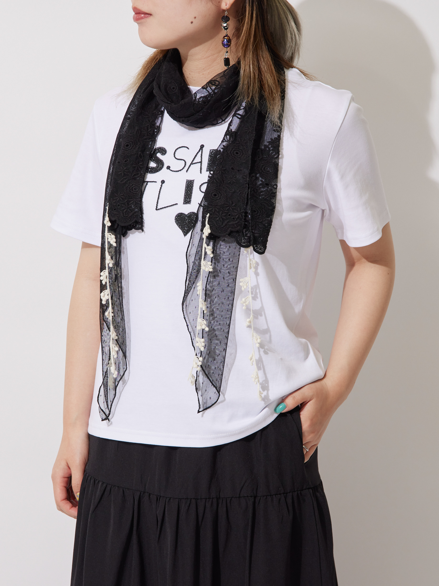 二重チュールレースストール la primavera online store