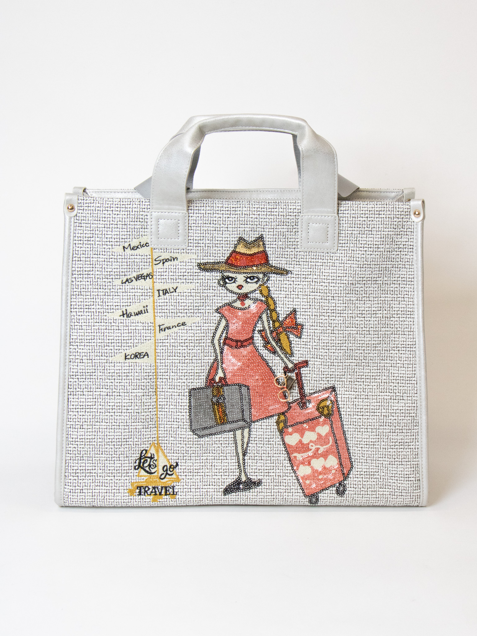 2Wayスパンコール刺繍マチありトートバッグ la primavera online