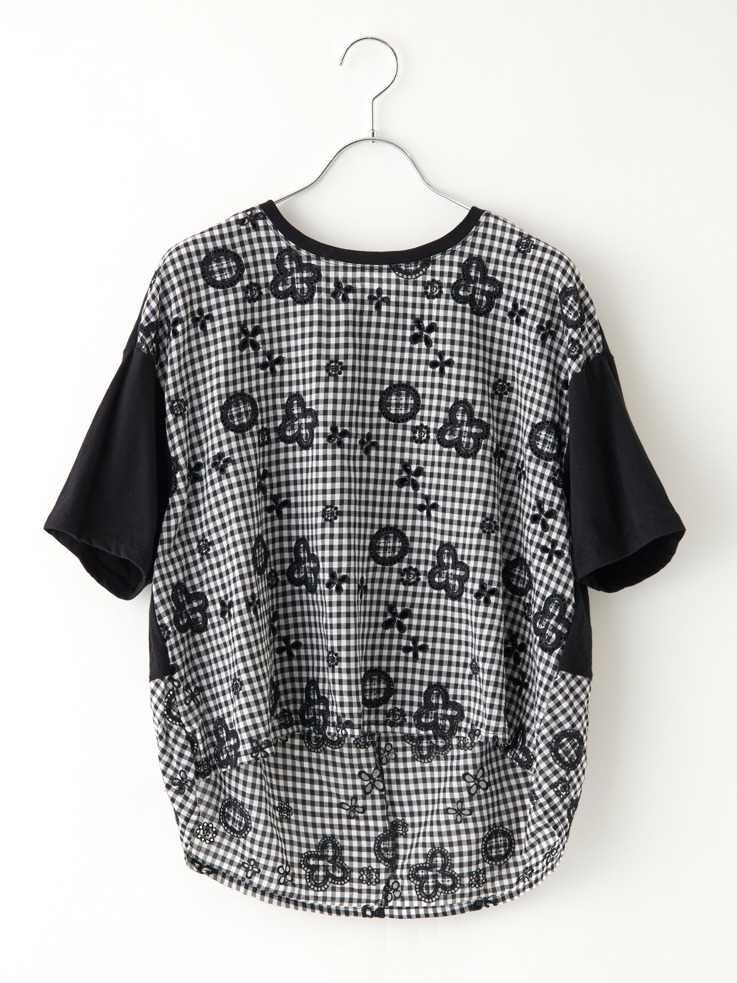 ボーラ刺繍ギンガムチェックTシャツ la primavera online store
