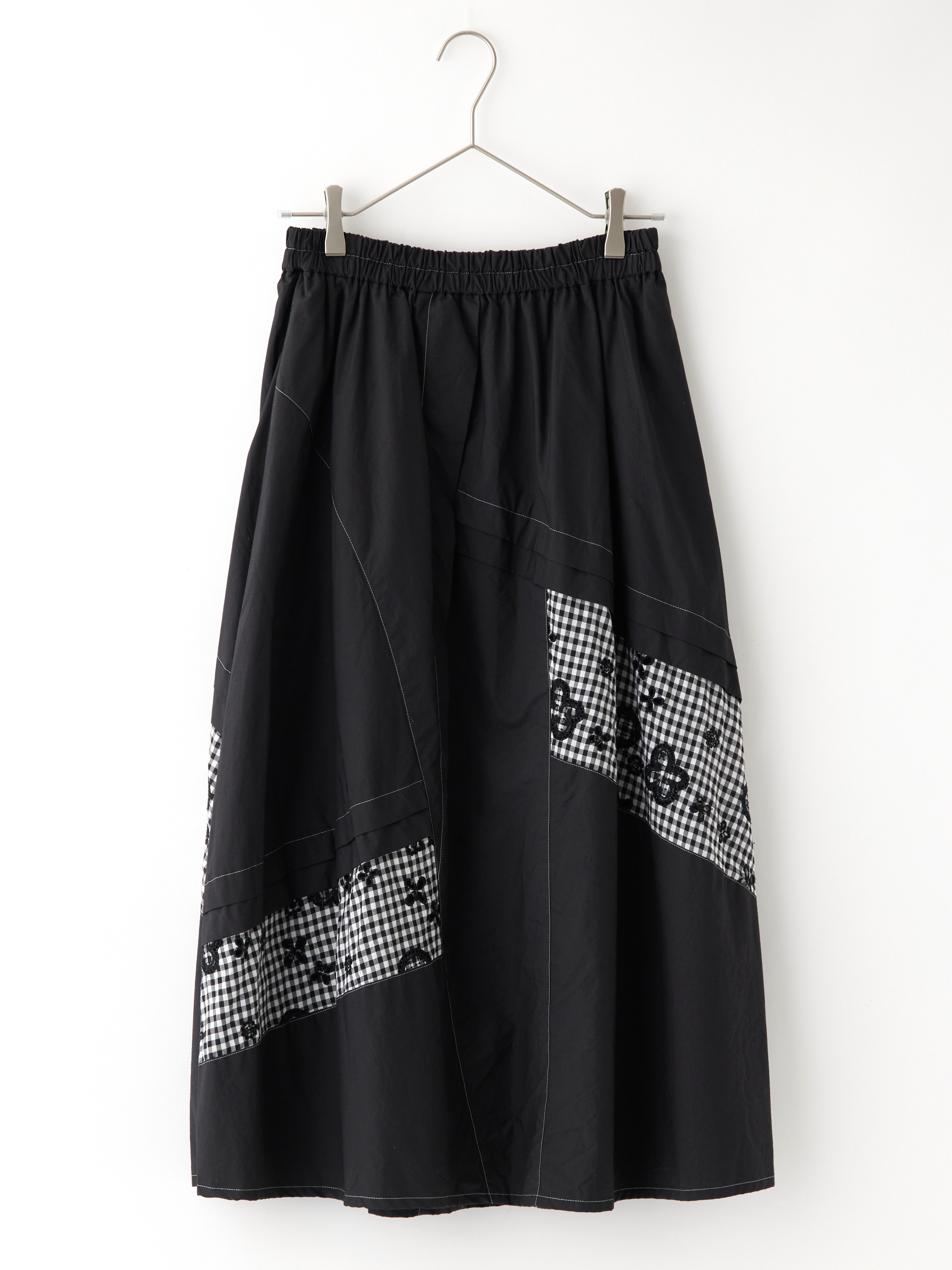 ボーラ刺繍ギンガムチェックスカート la primavera online store