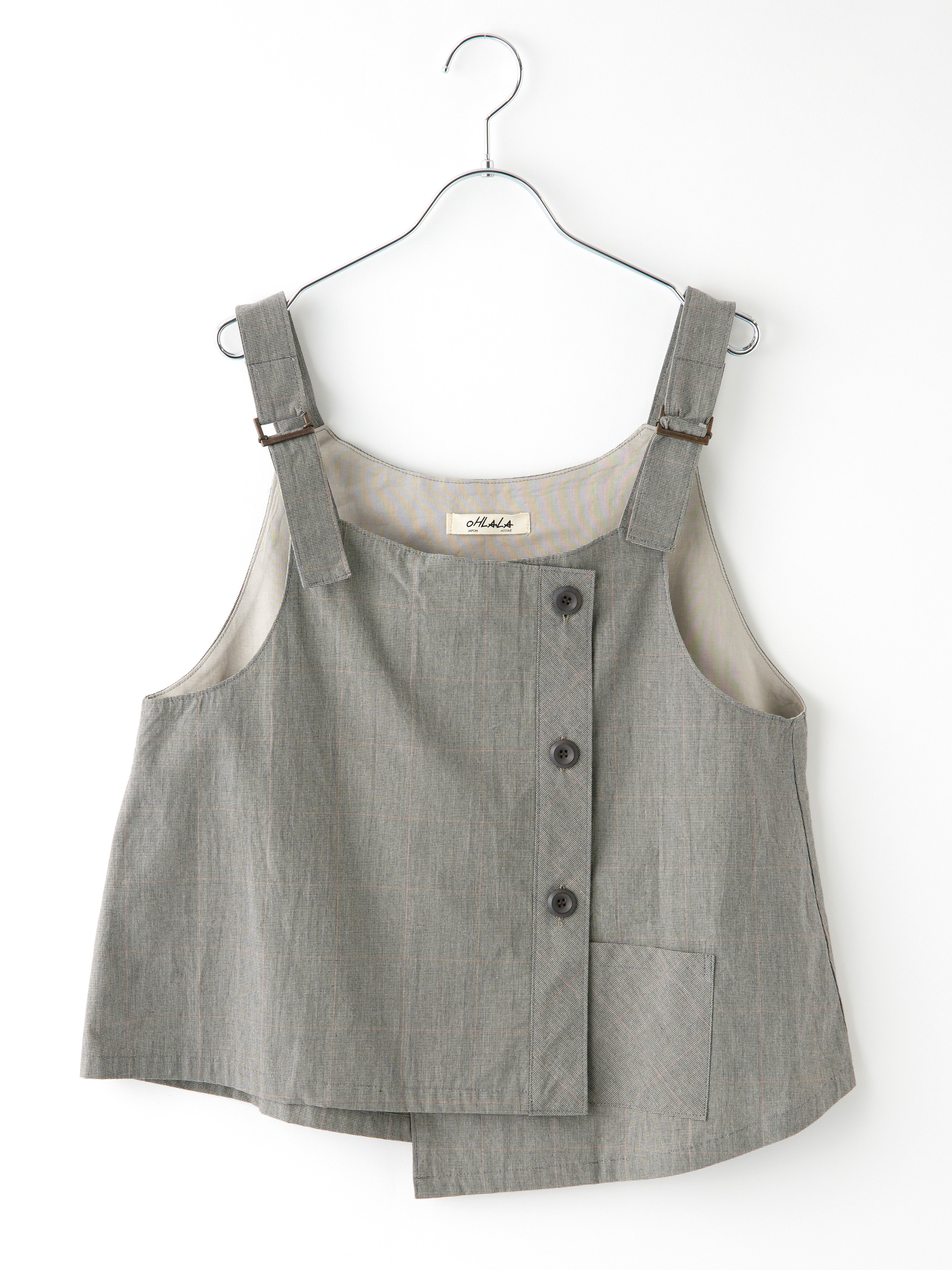 グレンチェックアシメデザインベスト la primavera online store