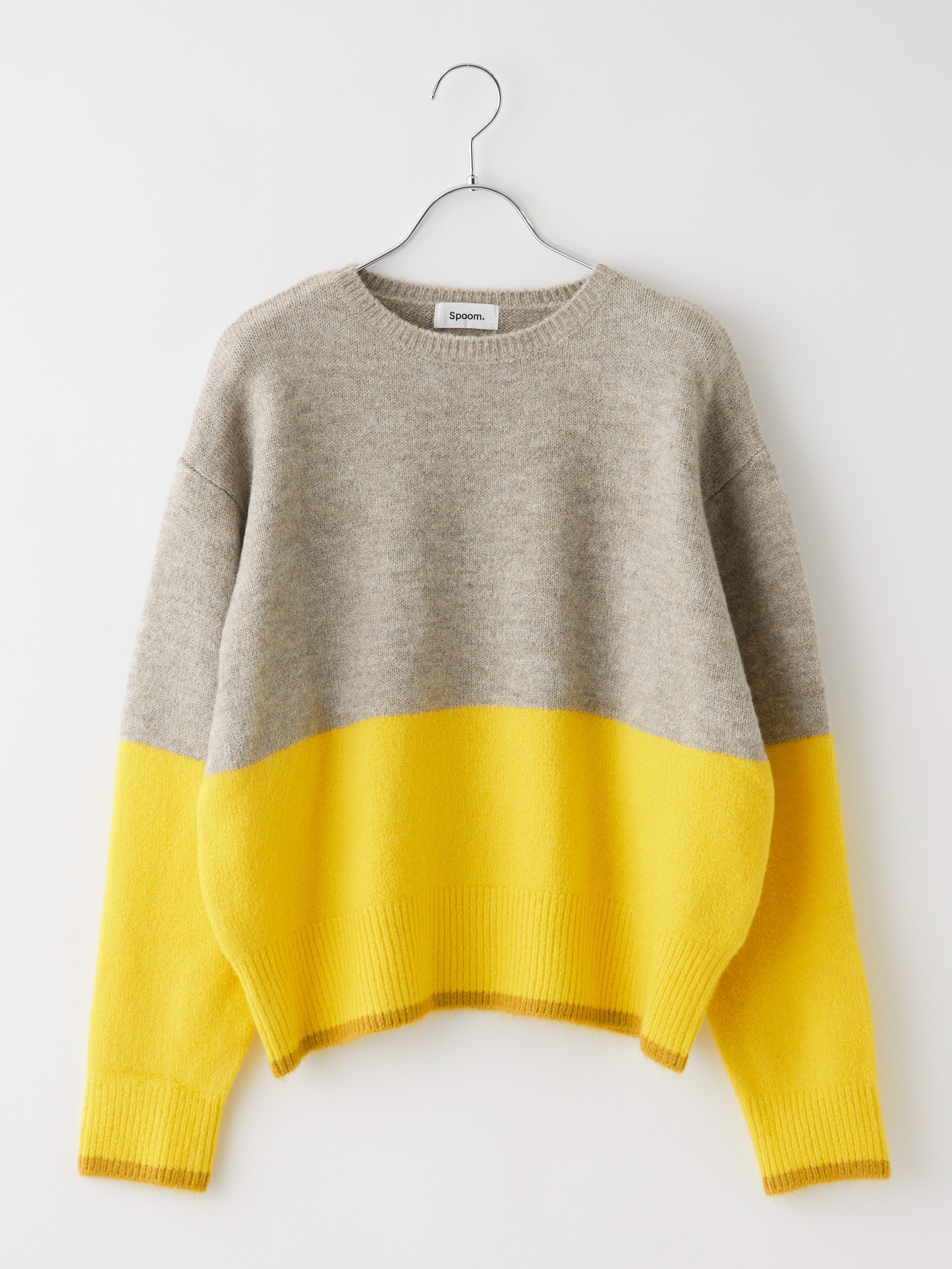 バイカラークルーネックニット la primavera online store