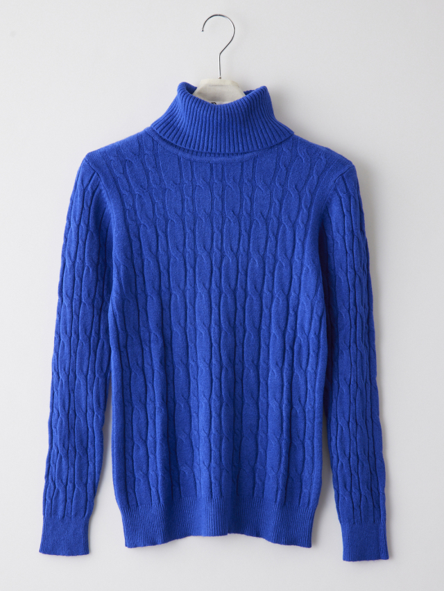 タートルネックハイゲージケーブルニット la primavera online store