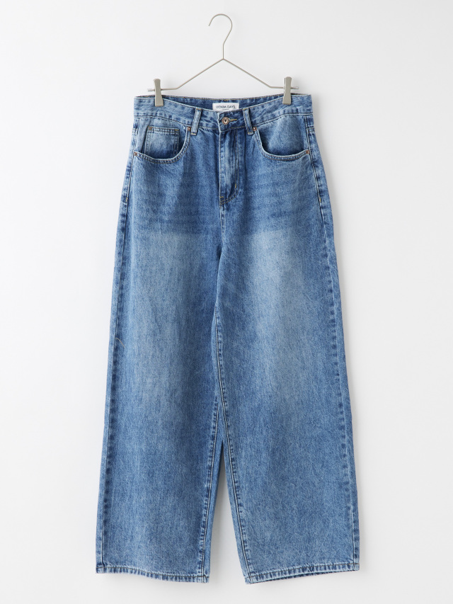 ハートワッペン付きワイドデニムパンツ la primavera online store
