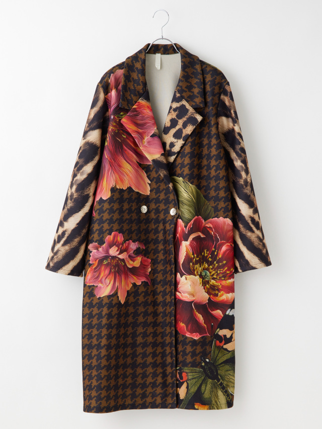 ビッグプリントチェスターコート