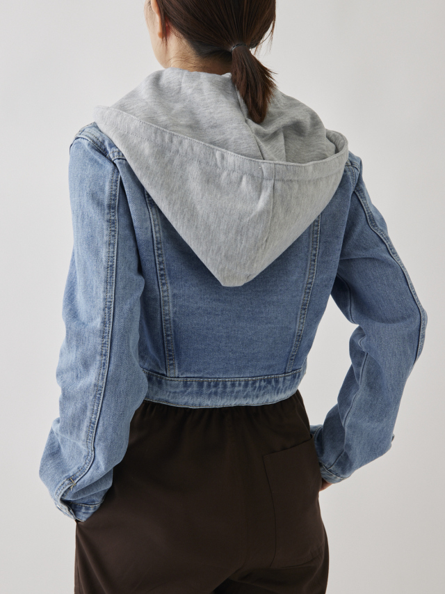 フード付きダメージデニムジャケット la primavera online store