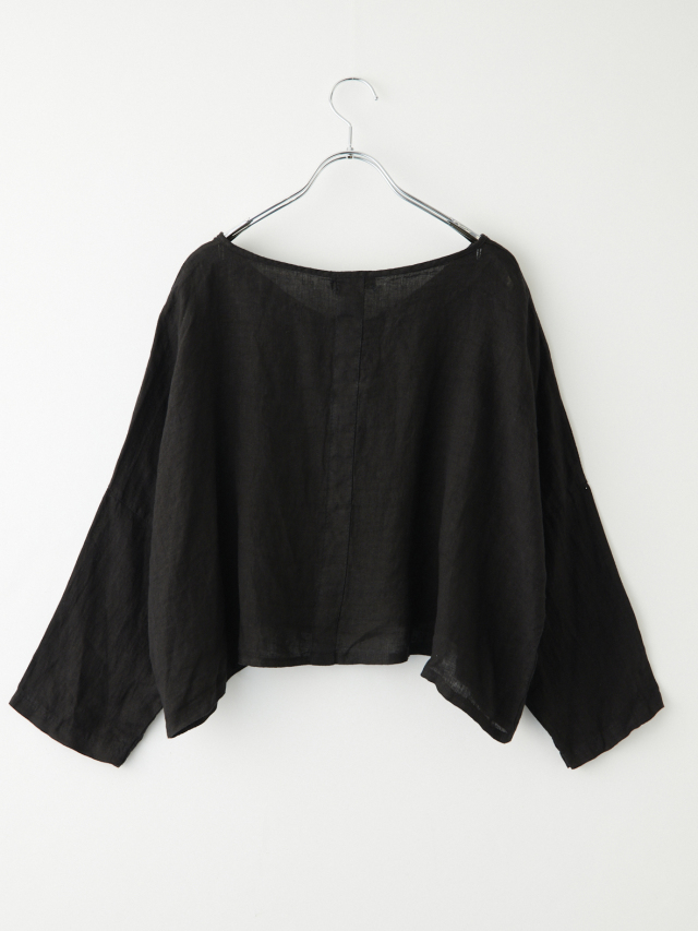 ショート丈ノーカラーリネンジャケット la primavera online store