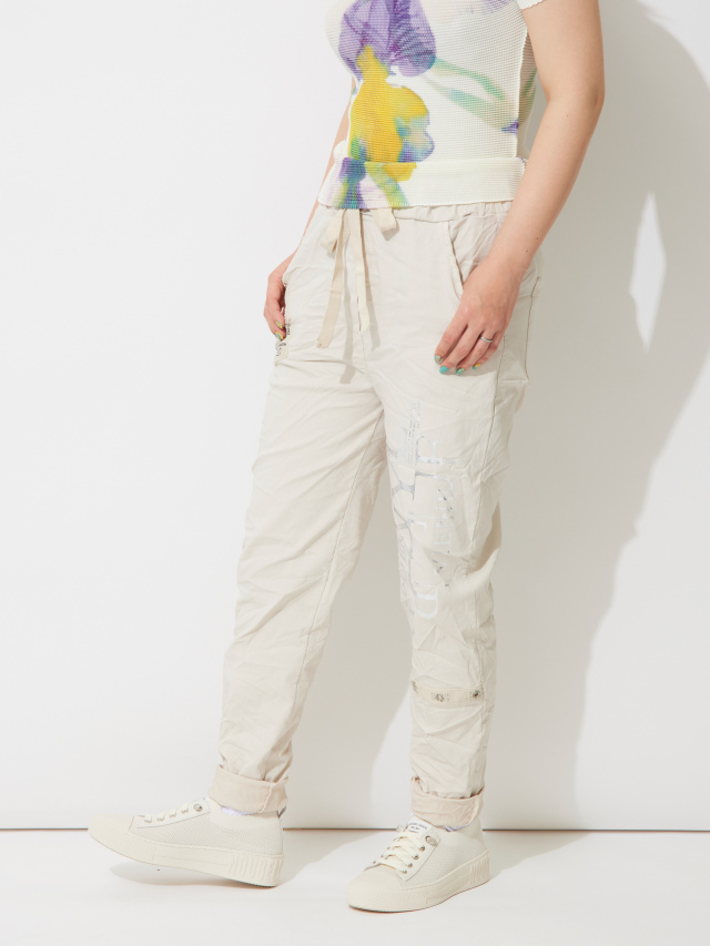 箔プリントワッシャーストレッチパンツ la primavera online store