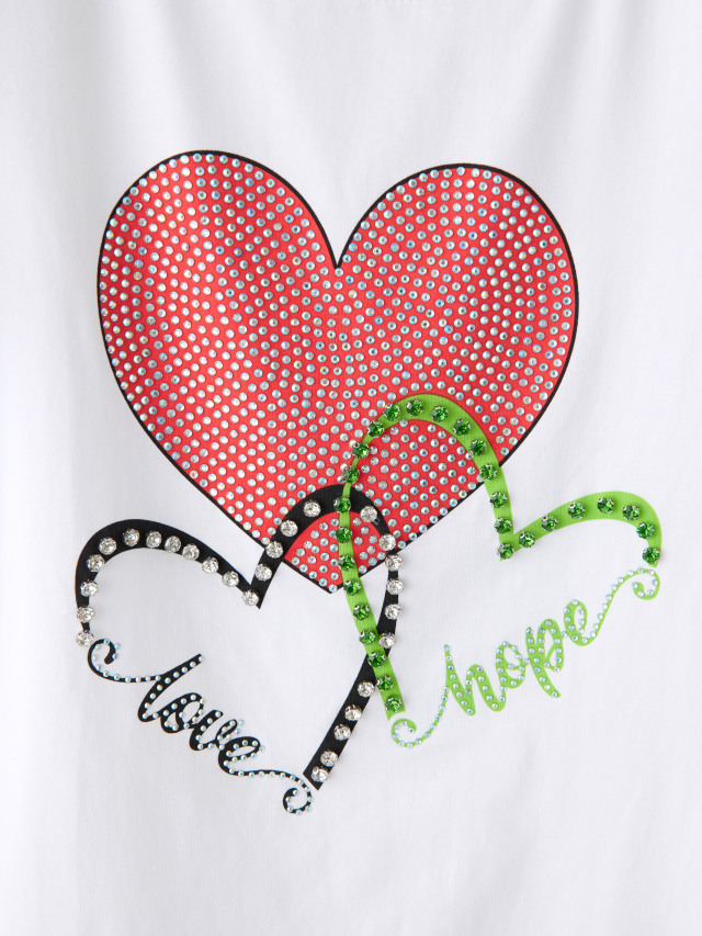 ビジュー付きハートモチーフTシャツ la primavera online store