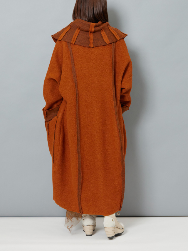 BIGカラーパッチ風圧縮ウールコート la primavera online store