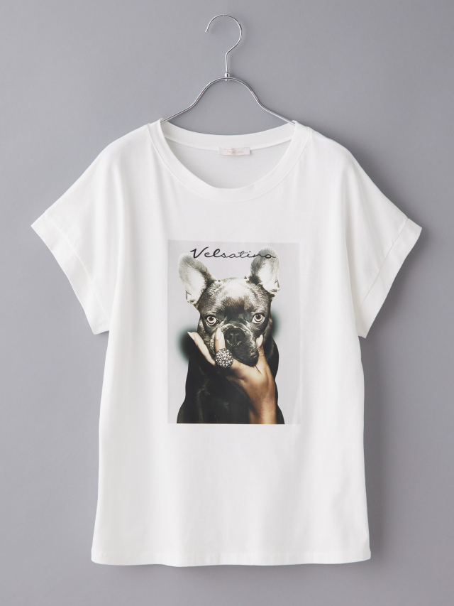 モノクロドッグフォトTシャツ