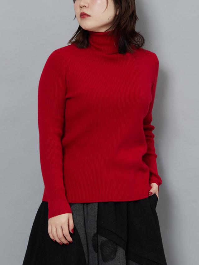 カシミア混リブタートルニット la primavera online store