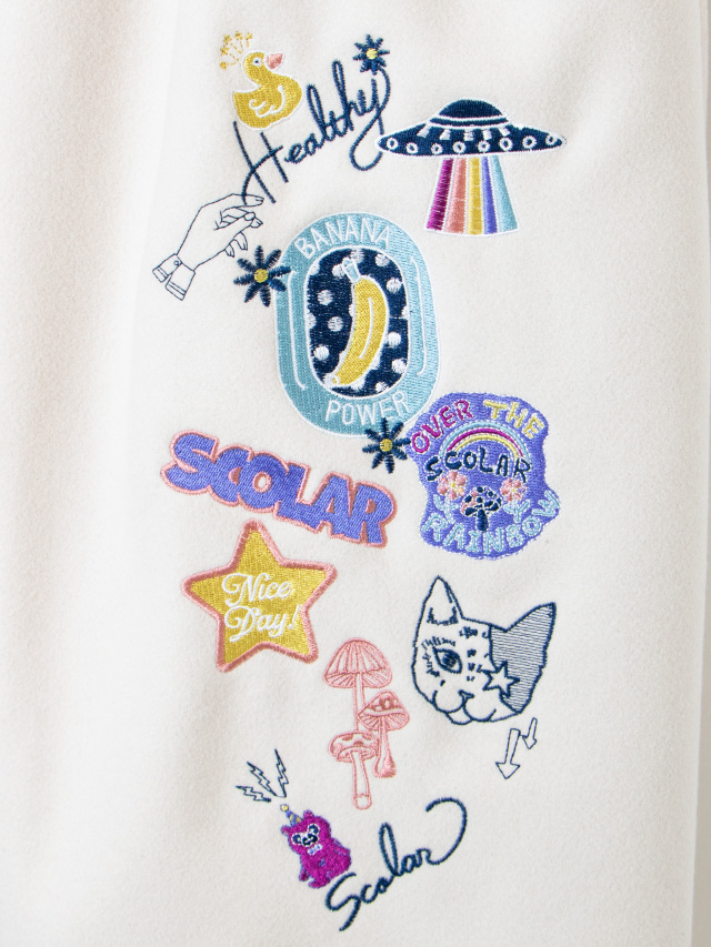 POP刺繍微起毛パンツ la primavera online store