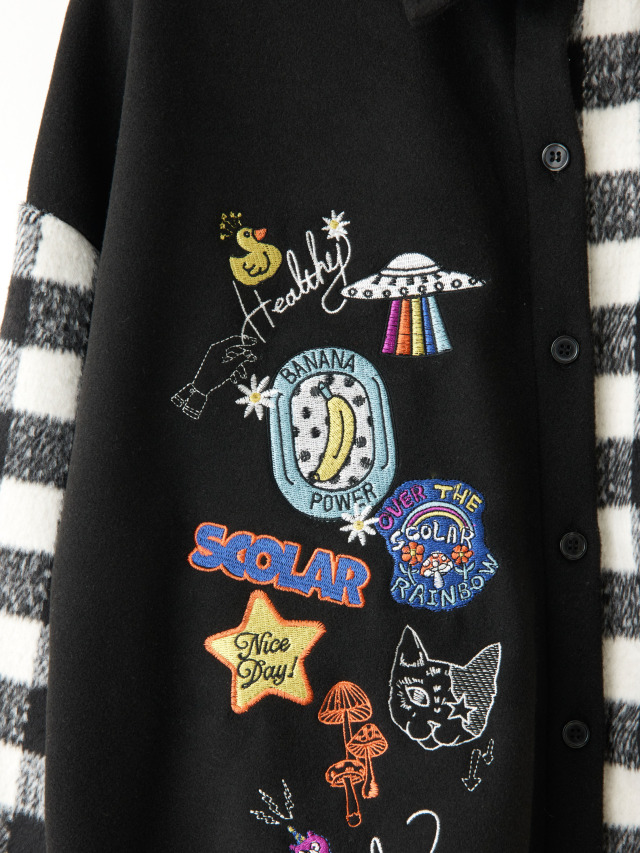 チェック切替POP刺繍シャツジャケット la primavera online store