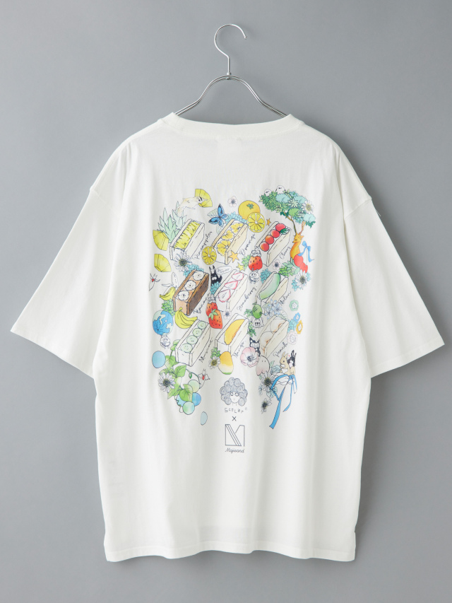 フルーツサンドバックプリントオーバーTシャツ