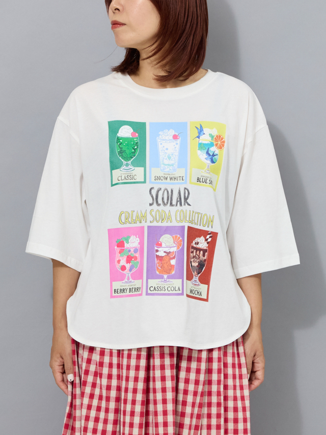 クリームソーダヘムラウンドTシャツ