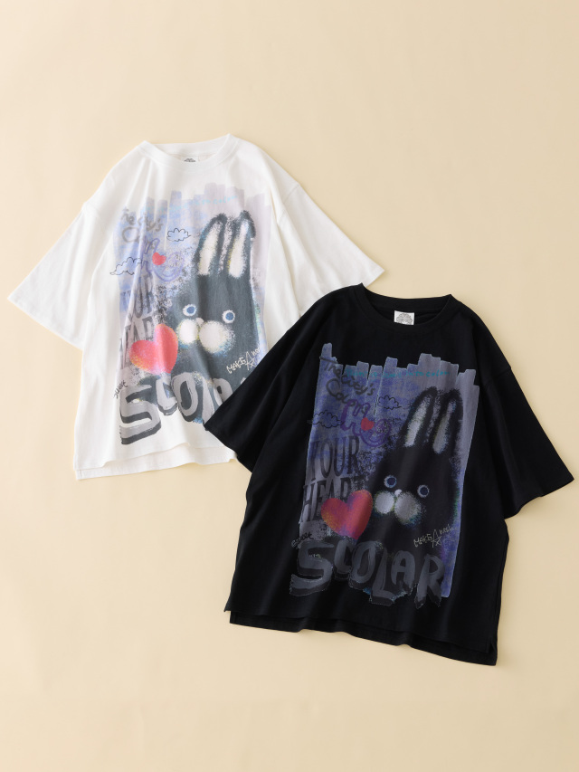 ハートラビットオーバーTシャツ