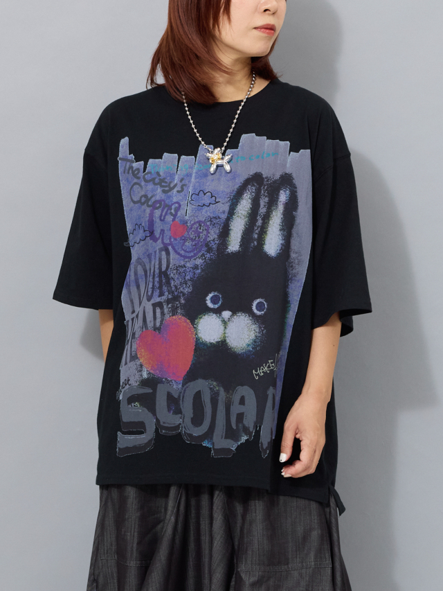 ハートラビットオーバーTシャツ