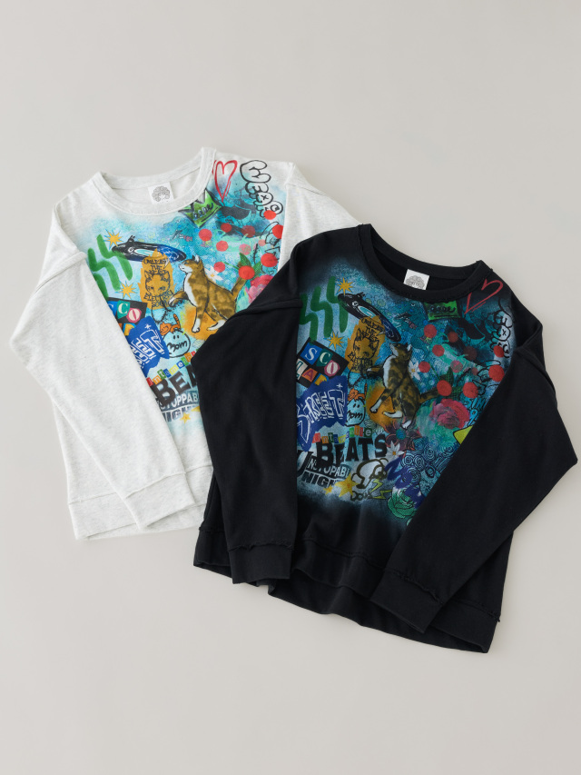 CATアートコラージュ2WAYスウェット