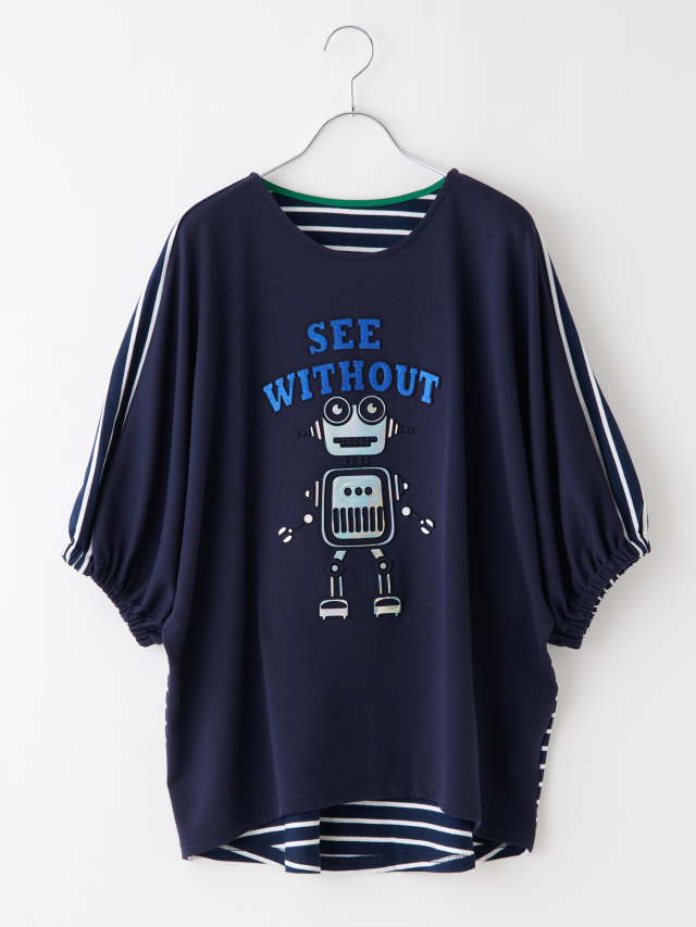 エンボスロボットバックボーダービッグプルオーバー