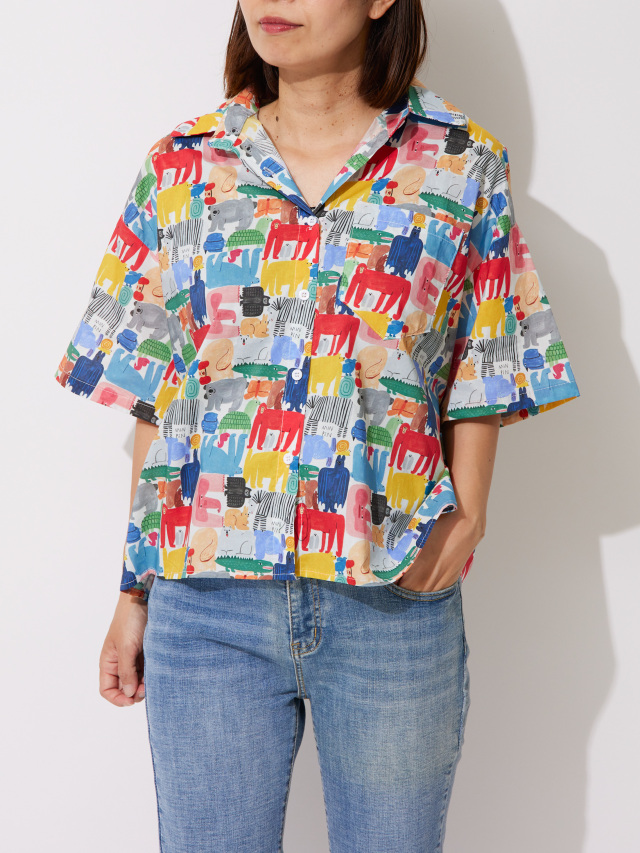 アニマルプリント 長袖シャツ プランク プロジェクト seyto（セイト）の「Animal jacquard fringe shirt / アニマル