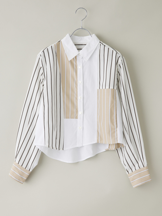 ショート丈ミックスストライプシャツ la primavera online store