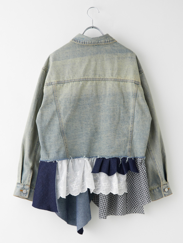 レースモチーフフリルデコデニムジャケット la primavera online store