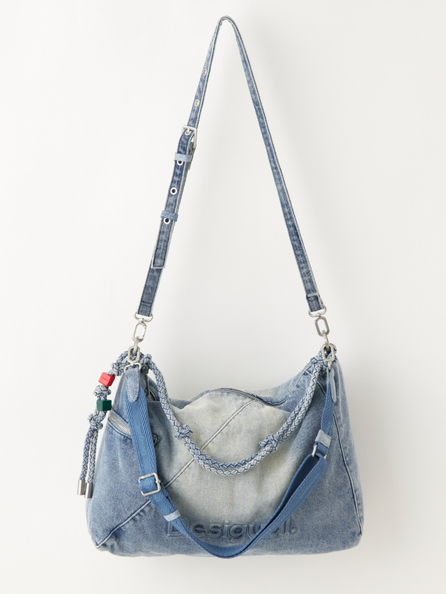 エンボスロゴデニムBIGショルダーバッグ