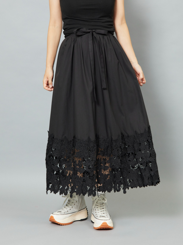 フラワーレースウエストリボンスカート la primavera online store