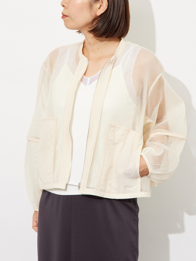 ビッグポケットメッシュフレアブルゾン la primavera online store