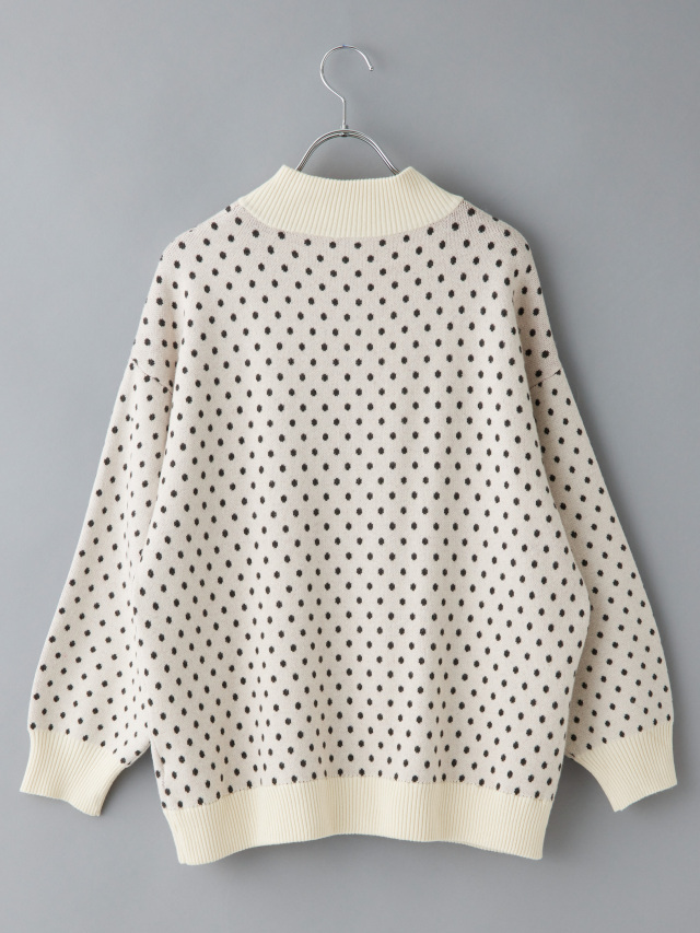 ポイントハートジップアップドットニット la primavera online store